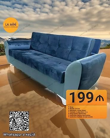 Divan, Açılan, Bazalı, Vеlur parça, Şəhərdaxili pulsuz çatdırılma