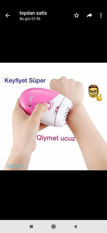 Kemei Epilyator zaryatqa ile isleyir 1.basliqli Qiymet 24azn