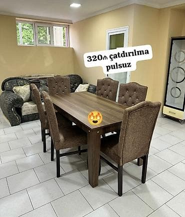 Açılmayan, Dördbucaq masa, 6 stul