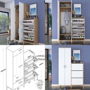 угловой шифоньер в спальню: Новый, Распашной, 2 двери Прямой шкаф, Гардеробный шкаф, Азербайджан — 7
