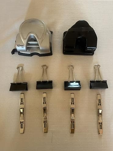 Ofis dəstəsi – dəlikdelənlər, kağız sıxacları və arxiv tutacaqları