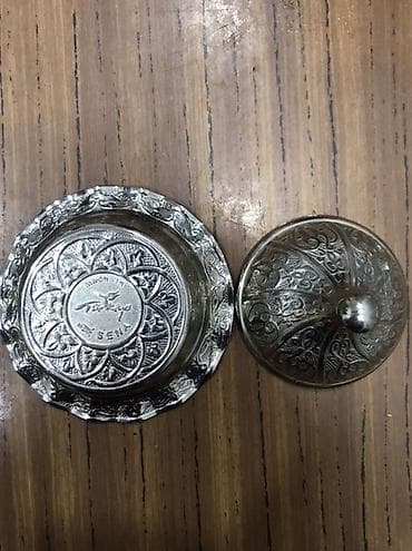 gumus qablar: Türkiyədə istehsal olunmuş, qapaqlı metal lokum/qənd qabı - Material — 3