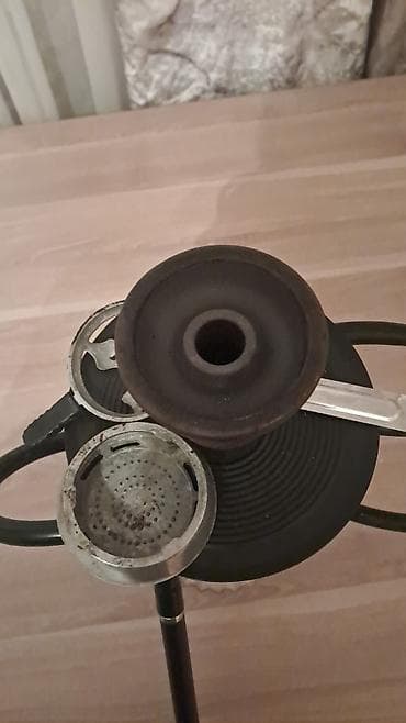 Nargilə komplekti - Şüşə kolba: klassik şəffaf, dalğalı dizaynlı — 2