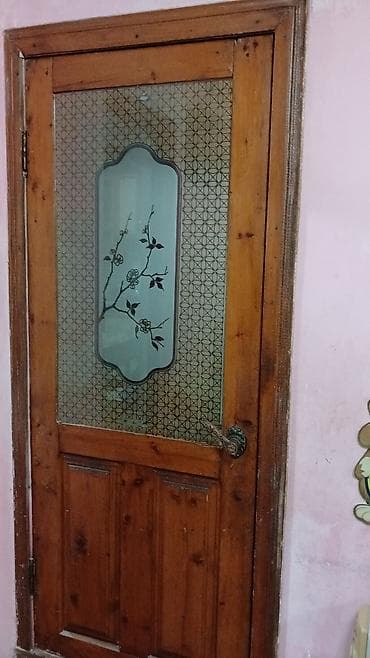 islemis taxtalar: Taxta otaq qapıları – şüşəli dizayn - Material: massiv ağac (təbii — 2
