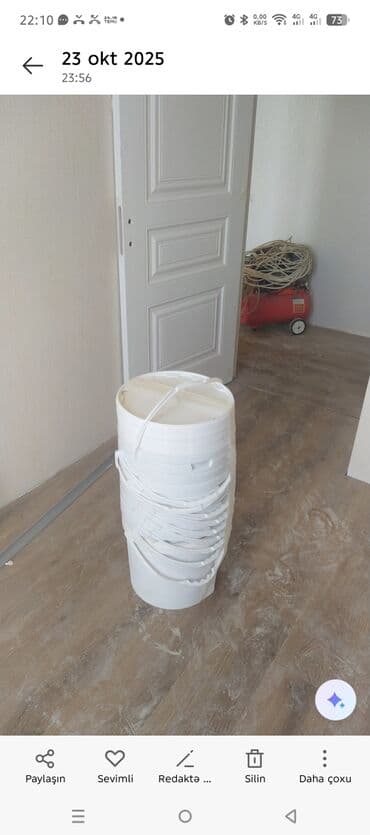 Столовая посуда: Ağ rəngli plastik vedrələr dəsti - Material: möhkəm plastik - Rəng — 1