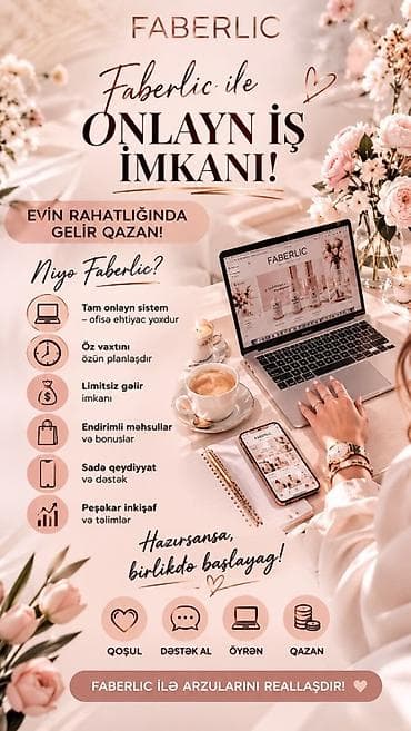 chat operator vakansiya: Faberlic ilə onlayn iş imkanı – evdən rahat şəkildə gəlir qazanmaq — 1