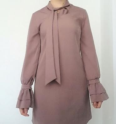 Zərif bozumtul-çəhrayı rəngdə qadın paltar/kombin tuniği. - Model