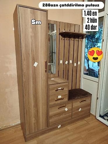 Прямой шкаф, Для прихожей, Для одежды, Распашной, Корпусный, 1 дверь