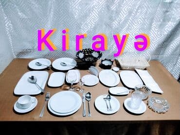 Kirayə qab-qacaq. Stol stul icarəsi,qablar,ağ servis qablar. Ad