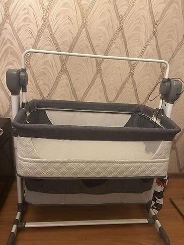 Дом и сад: Для девочки и мальчика, Четырехугольная, Колыбель, Без бортиков, С матрасом, С механизмом качания — 5