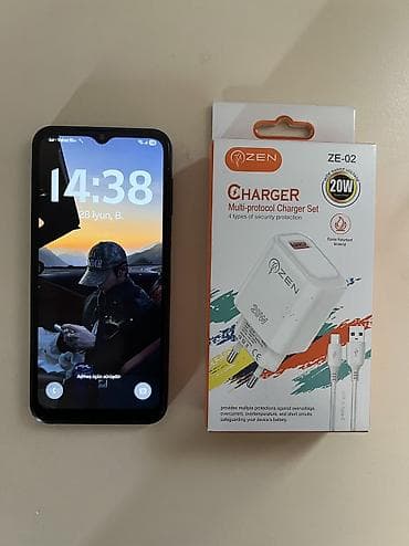Samsung Galaxy A14, 64 GB, rəng - Qara, Barmaq izi, Face ID