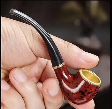 ucuz qelyan: Mini tütün borusu – klassik əyri dizayn - Material: polimer gövdə — 1