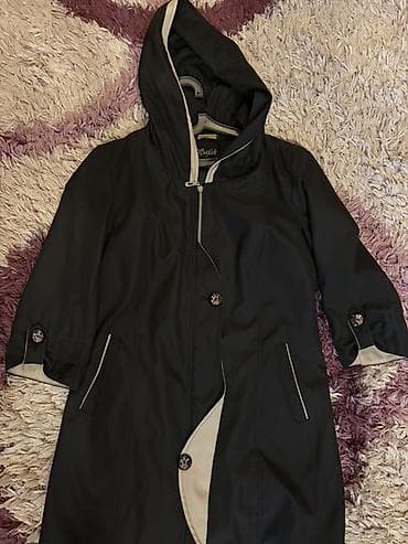 layka plaş: Qadın yağmurluğu/plyonka palto - Rəng: qara, açıq bej kontrast — 2