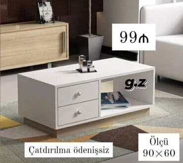 Düz masa, Açılmayan, Təkərsiz, Sadə laminat, Zəmanətsiz