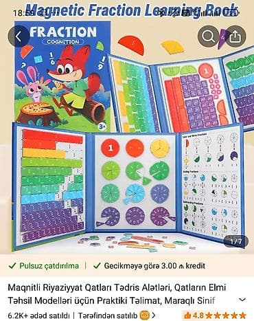 sevgililer gunu hediyyesi: Maqnitli Kəsr Öyrənmə Dəsti – uşaqlar üçün fraksiyaları vizual və — 1