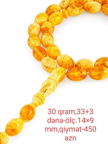 Yeni ilə özəl 30% endirim! Təbii Baltik kəhrəba təsbeh.Kalininqrad