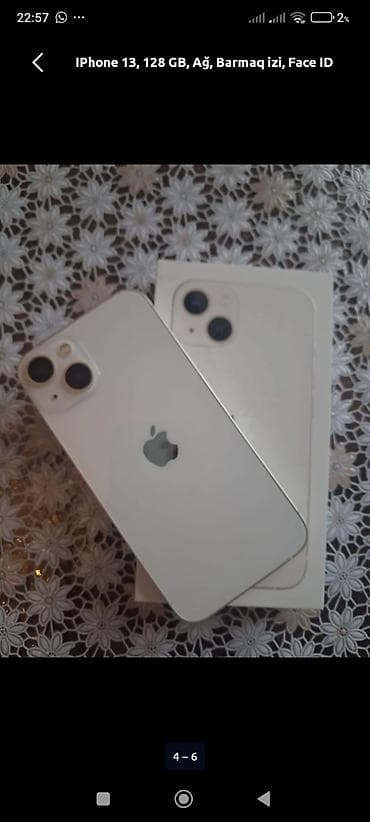 telefon aksesuarları toptan: IPhone 13, 128 GB, Ağ, Face ID — 6