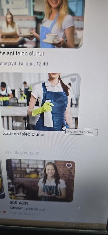 kassir restoran: Xadimə tələb olunur, 30-45 yaş — 1