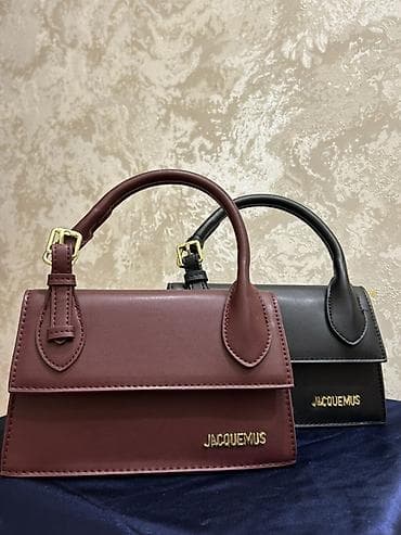 Видеоигры и приставки: Jacquemus Le Chiquito üslubunda mini çanta - Rənglər: bordo və qara - — 3