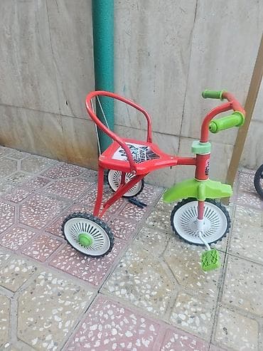 Uşaq üçtəkərli velosiped - Rənglər: qırmızı-yaşıl kombinasiyası - — 1