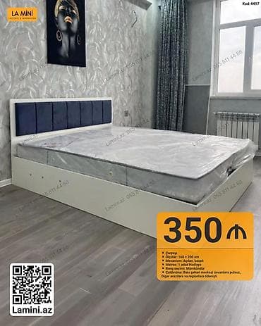 Məhsul: Çarpayı (bazalı) - Ölçü: 160 × 200 sm - Mexanizm: Açılan