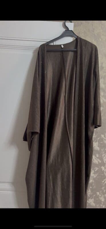 Футболки: Qadınlar üçün uzun kardiqan/abaya - Rəng: tünd qəhvəyi (şokolad — 1