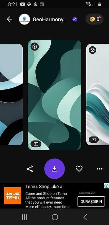 Məhsul: Abstrakt Mobil Divar Kağızları Paketi (GeoHarmony və