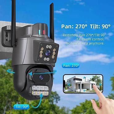 Wi‑Fi Açıq Hava Təhlükəsizlik Kamerası – İki Linzalı, Pan/Tilt — 5