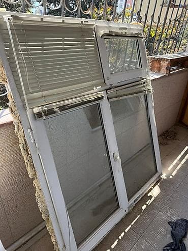 PVC balkon qapısı və pəncərə bloku - Material: ağ PVC profil - Şüşə