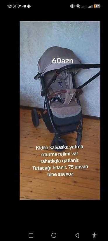 araba: Kidilo kalyaska.yatma oturma rejimi var rahatlıqla qatlanir. Tutacağı — 2