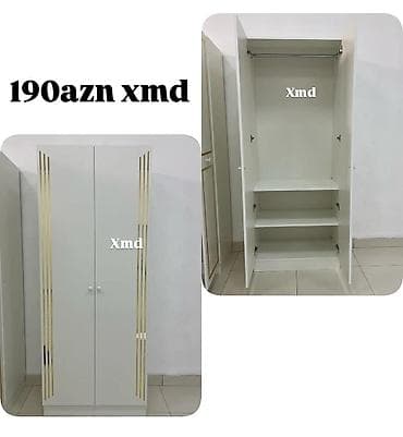 Yeni, 2 qapılı, Ağ, Digər material, Açılan, Düz dolab