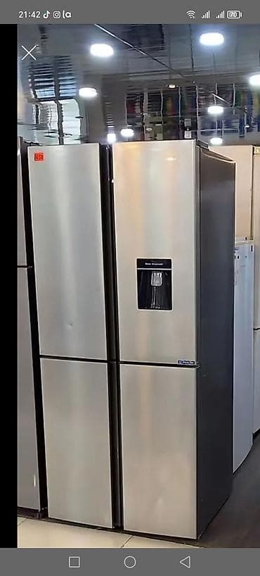 Dörd qapılı Side-by-Side soyuducu, paslanmayan polad (inox) korpuslu