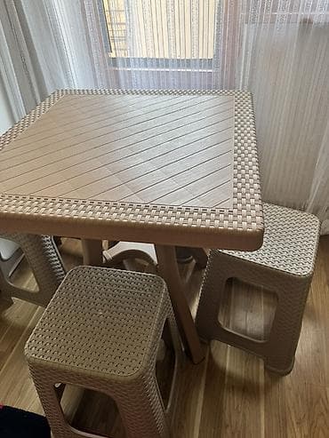 Balkon üçün, Açılmayan, Kvadrat masa, 4 stul — 3