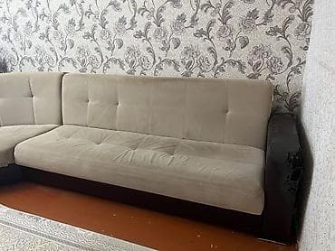sumqayıt divan: Künc divanı – L formalı, 5 oturacaq bölməli, bej rəngli parça üzlü — 2