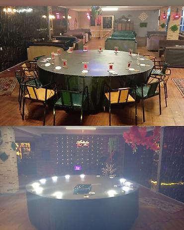 restoran stulu: Restoran bar klub ücün 14 neferlik oyun masasi diametri 2.80 satişda — 1
