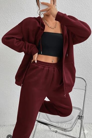 флисовые мужские спортивные костюмы: Unvan Gəncə şəhəri. Qadınlar üçün kapüşonlu idman dəsti - 2 — 3