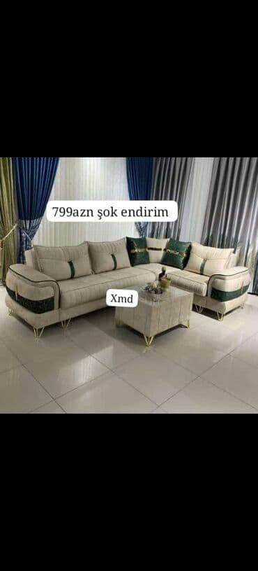 угловые диваны в баку: Угловой диван, Раскладной, Ткань — 31