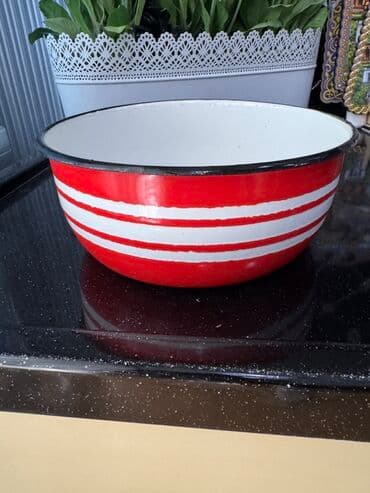 uşaqlar üçün dərin boşqablar: Kasalar, 1 əd, rəng - Qırmızı, Metal — 1