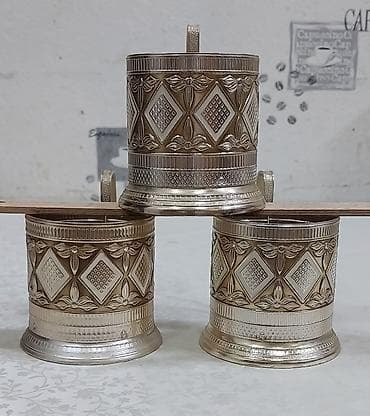 Podstakanik stəkan altlığı подстаканник, sovet istehsalı, material — 3