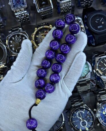 Eynəklər: Şüşə bəzəkli təsbeh – bir neçə rəng variantı - Material: cilalanmış — 1