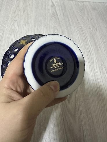 murebbe qablari: Czech Republic istehsalı olan orijinal kobalt bəzəkli porselen seti — 4