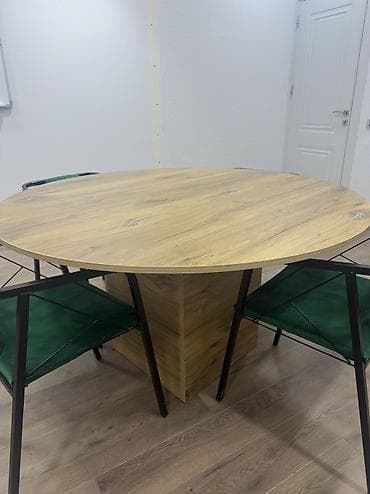 modern stol stul: Qonaq otağı üçün, İşlənmiş, Açılmayan, Yumru masa, 6 stul — 1