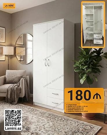 2 qapılı, Siyirməli, Digər rəng, Digər material, Açılan, Düz dolab