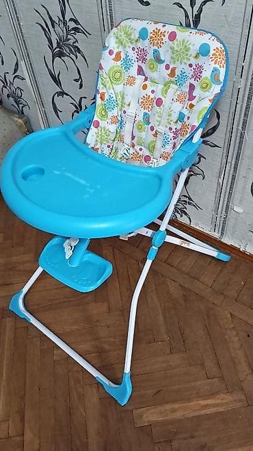 oyunca: Uşaq üçün yemək stulu - Rəng: mavi (plastik masa və ayaqaltı) — 2