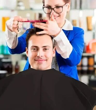 darsanval aparati faydaları: Bu saç kəsimi örtüyü saçların yerə düşməsinin qarşısını almaq üçün — 4