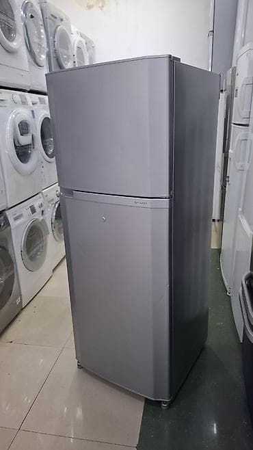 2 qapılı Sharp Soyuducu Satılır, rəng - Gümüşü, Təkərli