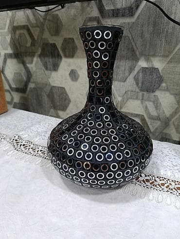 Dekor və süfrə ləvazimatları dəsti - Mozaikalı dekorativ vaza: Qabıq