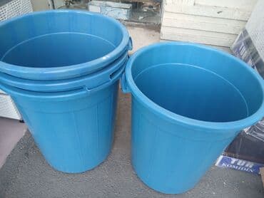 suse saxlama qablari: Mavi plastik çən/qutu – qapaqlı - Material: möhkəm plastik (PE) - — 4