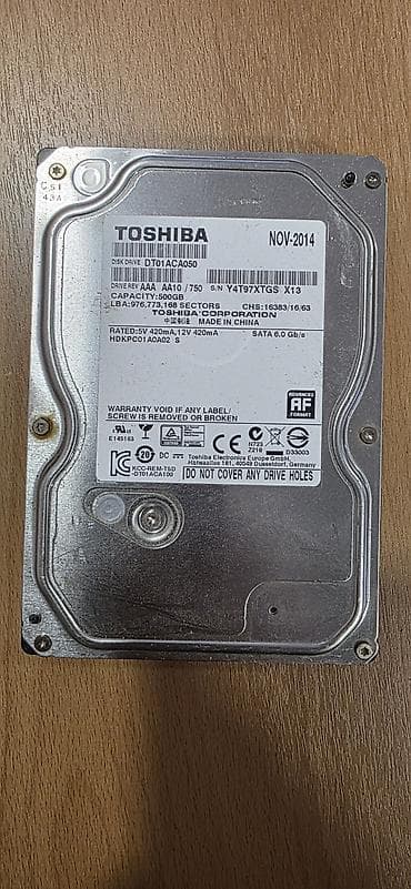 acer aspire e1571g: Toshiba DT01ACA050 3.5" daxili sərt disk - Tutum: 500 GB - Model — 1