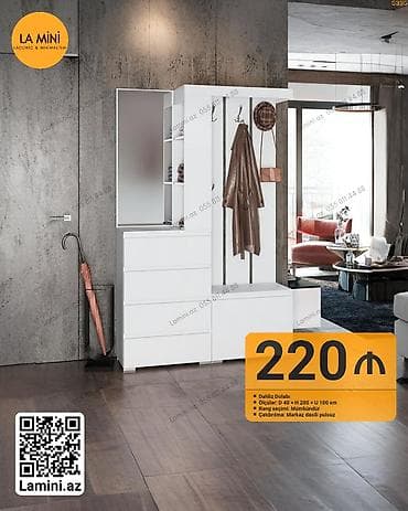 Dəhliz Dolabı – La Mini (Laconic &amp; Minimalism) - Ölçülər: D 40 ×